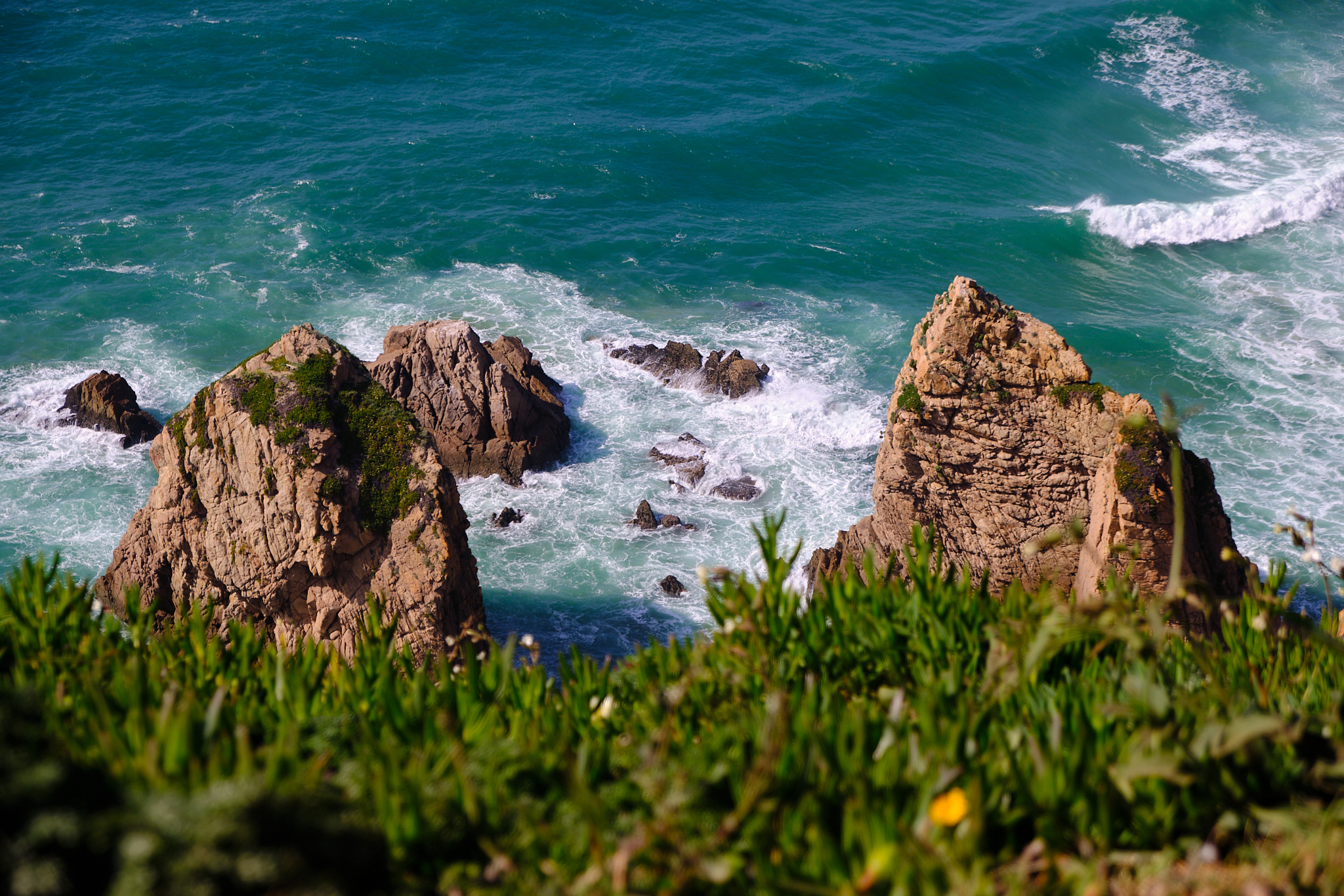 Sea stacks and surf