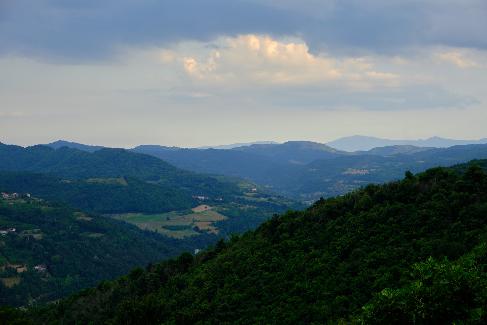 Valley under storm light