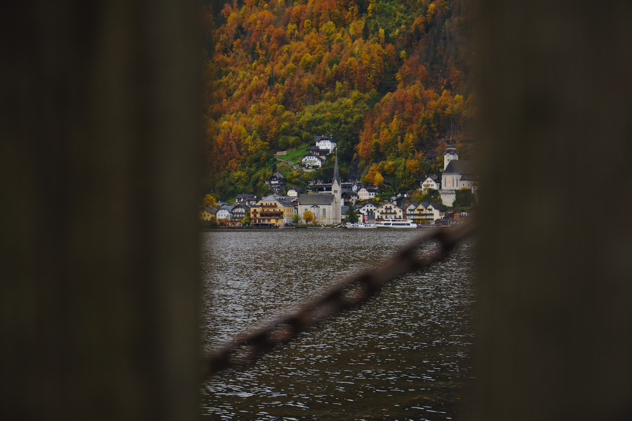 Hallstatt across the lake, October